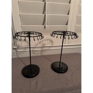 2 Rotating Necklace Holder Jewelry Organizer Display Stand 14-Inch 23 Hooks